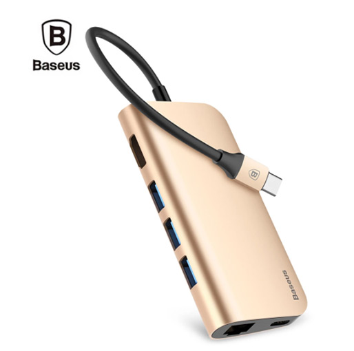Buy Baseus Almighty Hub Multi-port Adapter for Type-C Notebook Support the Video Resolution up to 4K at best price in Qatar.