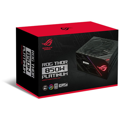 ASUS ROG Thor 850W Platinum Power Supply Unit with Aura Sync and OLED Display, 80 Plus Platinum Certification, Wing Blade Fan With 0db Technology