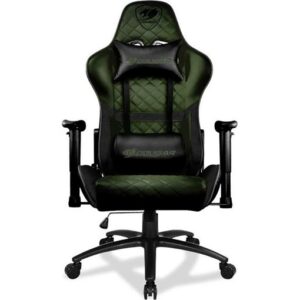 Cougar Armor One X Military Style Gaming Chair, 180º Reclining and Height Adjustment – Army Green