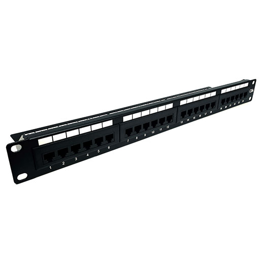 Hubnetix Cat6 Unshield Utp 1 U 24 Port 180 Deg 110 Type Patch Panel WOut Black