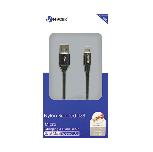 Nyork Nylon Micro USB Cable (2M)
