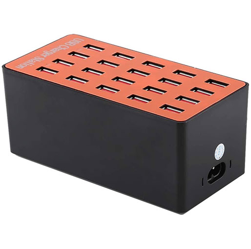 Buy WLX-A5 90W 20 USB Ports Charger Station Automatically Assigned Smart Charger with Power LED Indicator, for iPad, iPhone, Galaxy, Huawei, Xiaomi, LG, HTC and Other Smart Phones, Rechargeable at best price in Qatar.