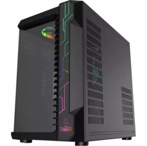 Buy Coolman Robin lll Black with 7 ARGB Fans With Controller, empered Glass Front And Side Panel Gaming Case - Black at best price in Qatar.