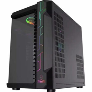 Buy Coolman Robin lll Black with 7 ARGB Fans With Controller, empered Glass Front And Side Panel Gaming Case - Black at best price in Qatar.