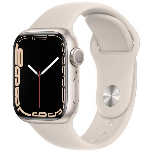 Apple Watch Series 7 GPS, 41mm Starlight Aluminium Case with Sport Band