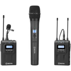 BOYA BY-WM8 Pro-K4 Dual-Channel Camera-Mount Wireless Combo Lavalier & Handheld Microphone System