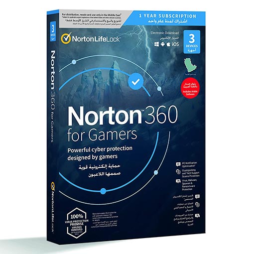 Norton 360 for Gamers 50GB AR 1 User for 3 Devices for 1 Year Antivirus
