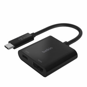 Buy Belkin USB-C to HDMI Adapter + Charge (Supports 4K UHD Video, Passthrough Power up to 60W for Connected Devices) MacBook Pro HDMI Adapter at best price in Qatar.