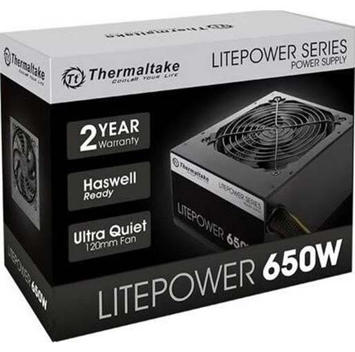 Buy Thermaltake Litepower 650W Power Supply, Non Modular, ATX 2.3 & EPS, Active-PFC, PSU, 12cm, EU/Non, 80PLUS at best price in Qatar .