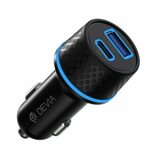Buy Devia Extreme Speed Series Power Plug Adapter PD+QC Quick Car Charger Fast Charging Dual Socket USB + Type C 42.5W at best price in Qatar.