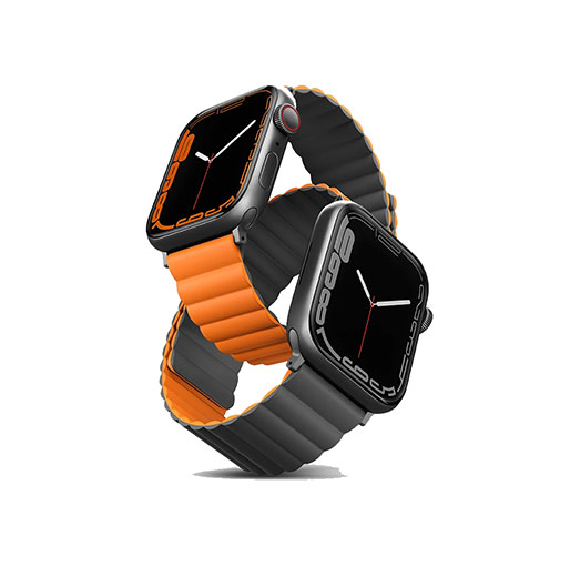 Buy Uniq Revix Reversible Apple Watch Strap 45/44/42mm - Grey / Orange at best price in Qatar.