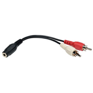 Tripp Lite 3.5 mm Mini Stereo to RCA Audio Y Splitter Adapter Cable (F/2xM), 6 in. (15.2 cm)