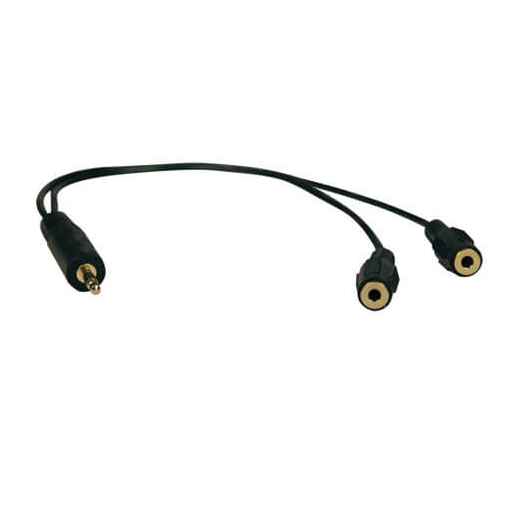 Buy Tripp Lite 3.5mm Mini Stereo Cable adapter Y Splitter for Speakers and Headphones (M to 2x F) 1 ft. (0.31 m) at best price in Qatar.
