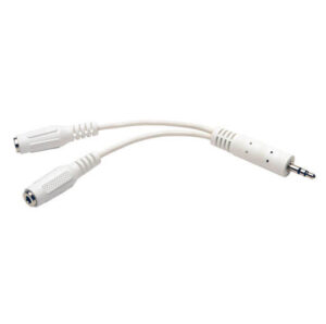 Buy Tripp Lite 3.5mm Mini Stereo Cable adapter Y Splitter for Speakers and Headphones (M to 2x F) White, 6-in. (15.24 cm) at best price in Qatar.