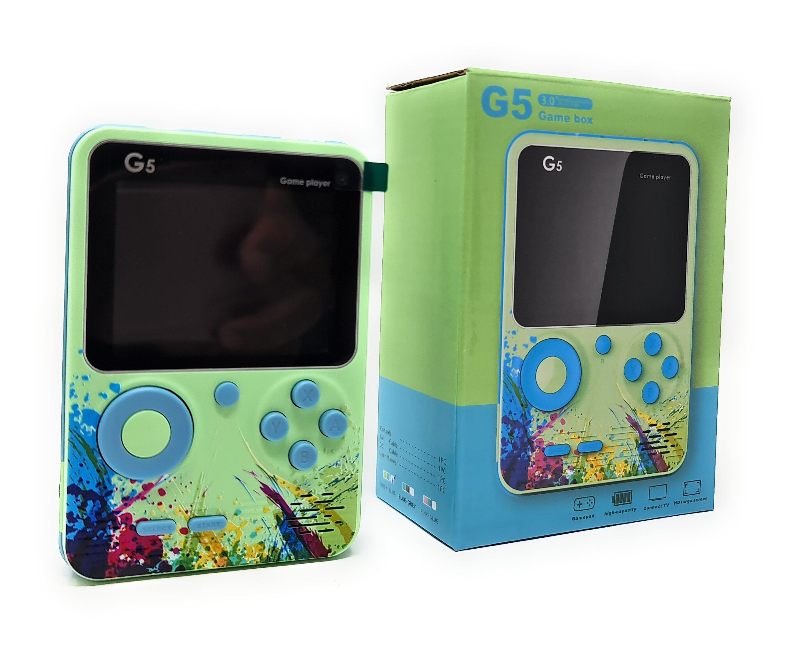 Sup Portable Handheld game Console G5 Built-in 500 Games Console Handheld Game - Matcha Green