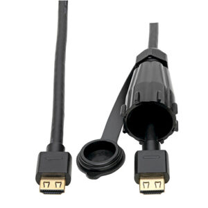 Tripp Lite High-Speed HDMI Cable (M/M) - 4K 60 Hz, HDR, Industrial, IP68, Hooded Connector, Black, 12 ft.
