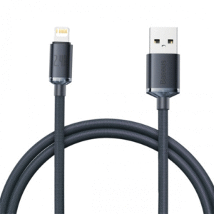 Baseus Crystal Shine Series 2.4a Usb To 8 Pin Fast Charging Data Cable, Cable Length: 1.2m (Black)