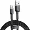 Baseus CATKLF-UG1 cafule Cable USB For Type-C 2A 3m Gray+Black
