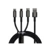 Buy Baseus CAMLTWJ-01 3 In 1 Micro USB Typ C Lightning Cable - Black at best price in Qatar.