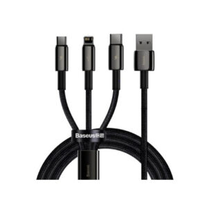 Buy Baseus CAMLTWJ-01 3 In 1 Micro USB Typ C Lightning Cable - Black at best price in Qatar.