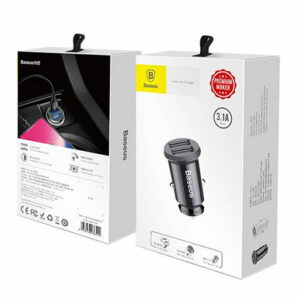 Buy Baseus Car Charger Grain 3.1A - Black at best price in Qatar.