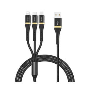 Buy Wiwu Elite 3-Port Lightning, Type-C, Micro Data Cable - Black at best price in Qatar.