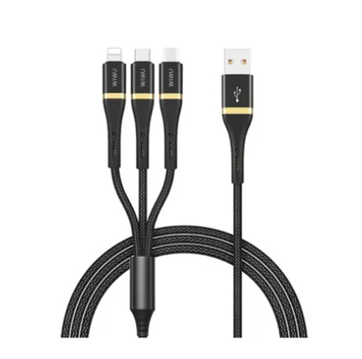 Buy Wiwu Elite 3-Port Lightning, Type-C, Micro Data Cable - Black at best price in Qatar.