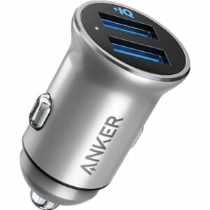 Anker PowerDrive 2 Alloy Metal Mini 24W 4.8A Car Charger - Silver