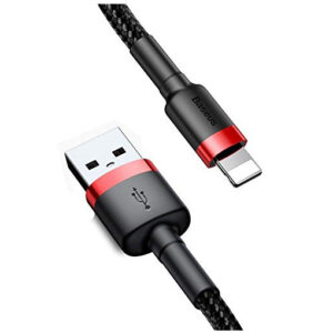 Baseus Cafule 2.4a Usb To Iphone Fast Charging Nylon Braided 1m Cable Red+Black