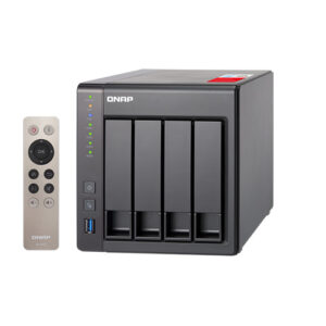 QNAP 4-Bay NAS TS-451+ Quad-core Intel Celeron J1900 2GB RAM with 256-bit External Drive encryption (AES), Hardware-Accelerated transcoding with 4 X USB Ports, Multicolour (TS-451+-2G)
