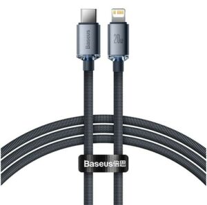 Baseus crystal shine series fast charging data cable USB Type C to Lightning 20W 1.2m black
