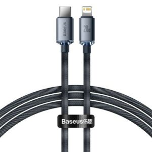 Baseus crystal shine series fast charging data cable USB Type C to Lightning 20W 1.2m black