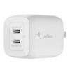 Belkin Dual USB-C GaN Wall Charger with PPS 45W - White