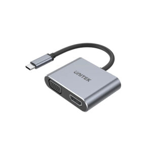 4K 60Hz USB-C to HDMI 2.0 and VGA Adapter with MST Dual Monitor