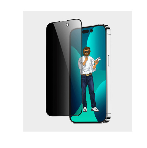 Green 9H Steve Privacy Full Glass Screen Protector for iPhone 14 Plus (6.7)