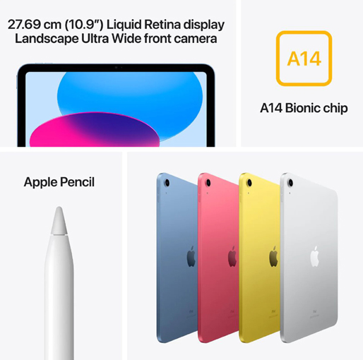 Apple iPad 10th Generation Wifi (10.9 Inch, 64GB, Blue, 2022 model)