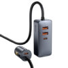 Baseus Share Together 120W PPS Multi-Port GPS Car Charger with 2X Qualcomm USB 3.0 + 2X Type-C Ports -Grey