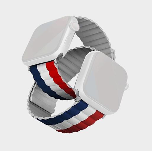 Uniq Revix Reversible Magnetic Silicone Strap For Apple watch 49/45/44/42mm – Special Edition France(White)