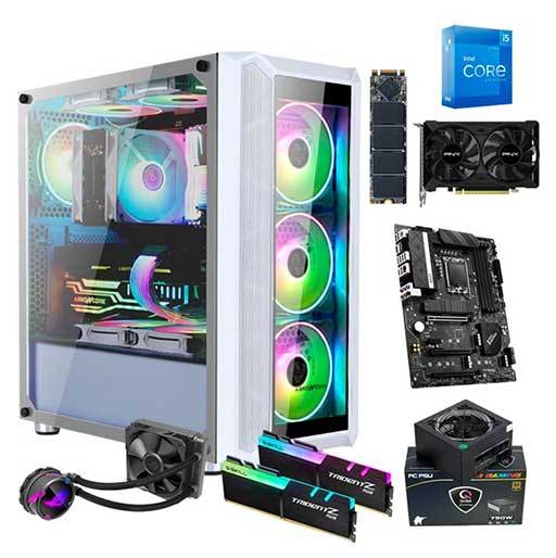 Prebuilt PC: INTEL CORE I5-12600K, MSI PRO Z690-A DDR4 LGA 1700 ATX, 3200C16D-16GTZR(2X8GB), 512GB SSD, GEFORCE® GTX 1660 TI, 750W GOLD, DOS
