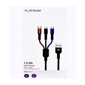 Platinum Nylo Series - 3 in 1 Cable 3.0A 1.2M - Tri