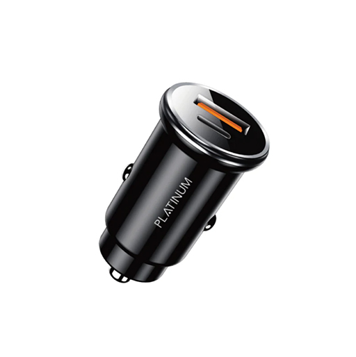 Platinum - Mini Car Charger PD 20W + QC - Black