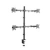 Steel Single Pole Four Screen Articulating Desktop Monitor Mount