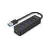 uHUB Q4 4 Ports Powered USB 3.0 Hub with USB-C Power Port
