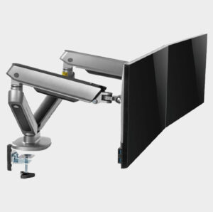 Gameon GO-2151 PRO V2 Dual Monitor Arm, 17 – 32 inch, with RGB Lighting, Each Arm Up To 9 KG – Space Grey