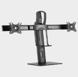 Gameon GO-2052 Easy to Adjust Vertical Lift Dual Screens Monitor Arm, 17 – 27 inch, Each Arm Up To 6 KG – Black