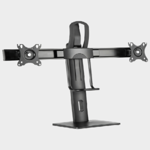 Gameon GO-2052 Easy to Adjust Vertical Lift Dual Screens Monitor Arm, 17 – 27 inch, Each Arm Up To 6 KG – Black