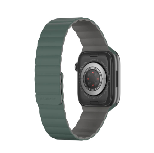 Switcheasy Skin Silicone Strong Magnetic Watch Band for Apple Watch 42/44/45/49mm - Pine Green