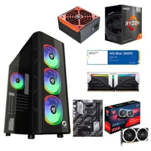 Pre Built Gaming PC: AMD Ryzen 7 5700G, ASUS Prime B550-PLUS, MSI Radeon™ RX 6600 XT MECH 2X 8G OC, RGB 3200MHz DDR4 16GB (8GBx2), 500GB SSD PCIe Gen3 x4 NVMe, COUGAR BXM850 850W, Win 10 Pro.