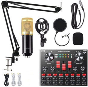 V8S BM800 Condenser Microphone Kit StudioScissor Arm Stand Upgraded Sound Card