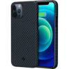 PITAKA Magnetic Aramid Fiber Case for iPhone 12 Pro Max 6.7" MagEZ Case -Black/Blue (Twill)